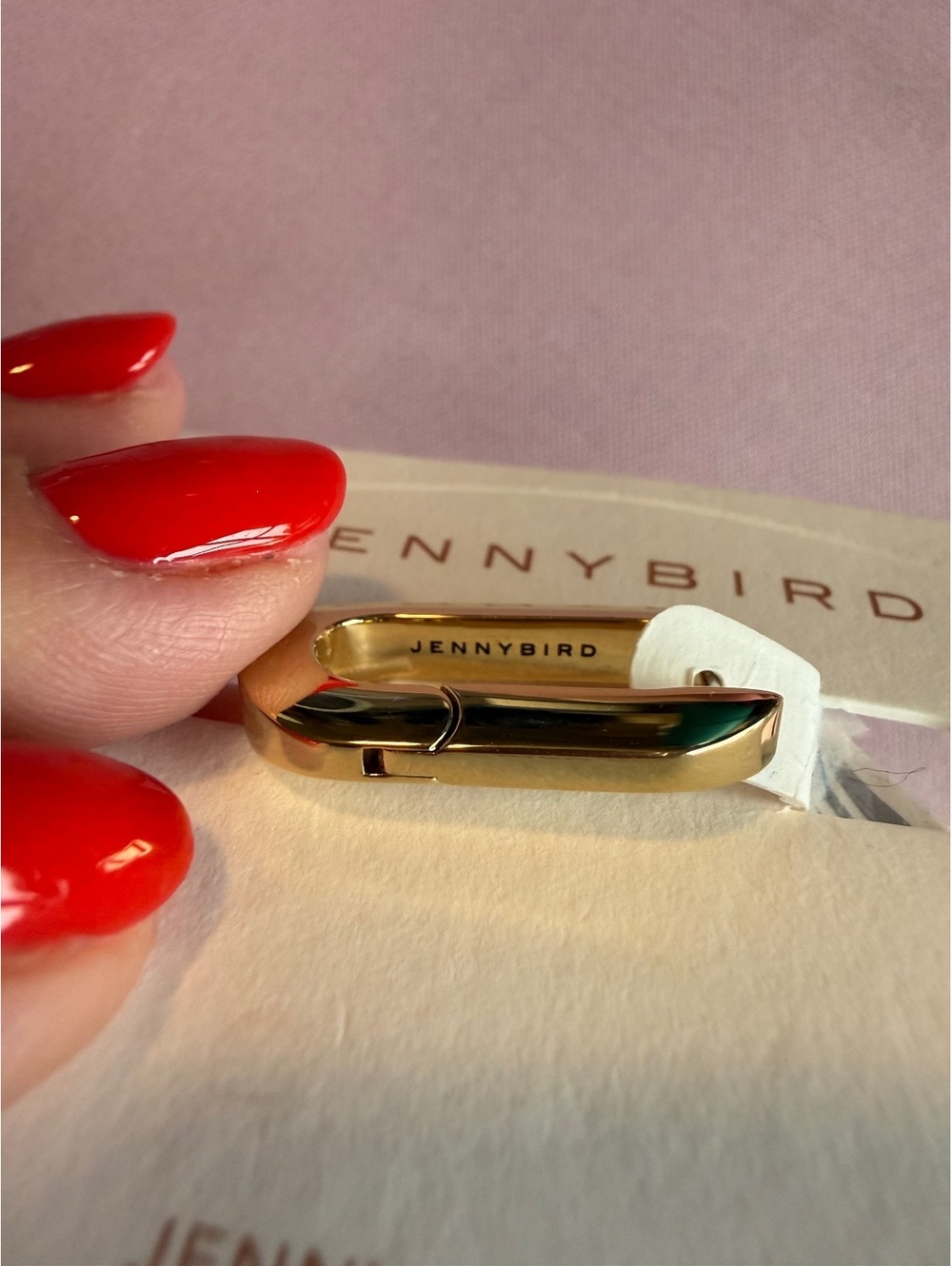 Jenny Bird High Polished Gold Link Earring - Picture 3 of 5